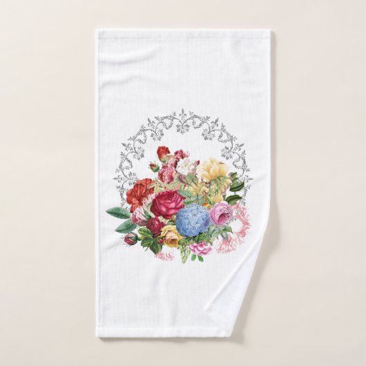 Elegante Vintage Botanische met Zilveren Krans Handdoek (Handdoek)