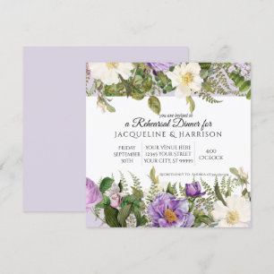 Elegante Vintage Botanische Pioen Bloemige Lavende Kaart