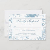 Elegante Vintage Botanische Trouw RSVP Kaart (Voorkant)