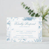 Elegante Vintage Botanische Trouw RSVP Kaart (Staand voorkant)