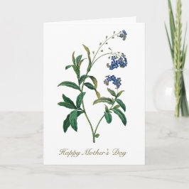 Elegante Vintage Botanische Verget Me Niet Bloem Kaart