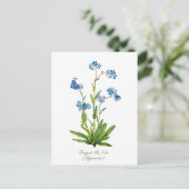 Elegante Vintage Botanische Verget Mij Niet Bloem Briefkaart (Staand voorkant)