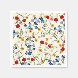 Elegante Vintage Botanische Wilde Bloemen Servet