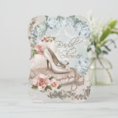 Elegante Vintage Bruidsfeest Kaart (Staand voorkant)