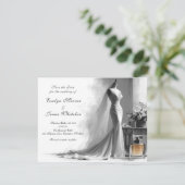 Elegante Vintage Bruidsillustratie Romantisch Save The Date (Staand voorkant)