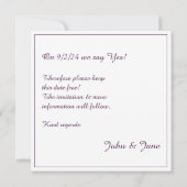 Elegante Vintage bruiloft aankondiging, bloem moti (Achterkant)