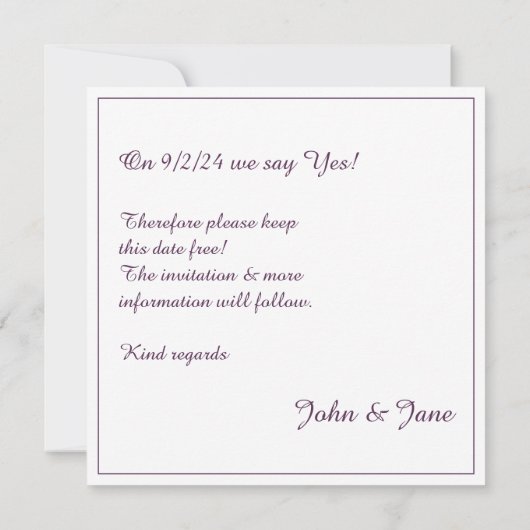 Elegante Vintage bruiloft aankondiging, bloem moti (Achterkant)