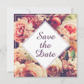 Elegante Vintage bruiloft aankondiging, bloem moti (Voorkant)