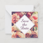 Elegante Vintage bruiloft aankondiging, bloem moti Notitiekaartje (Voorkant)