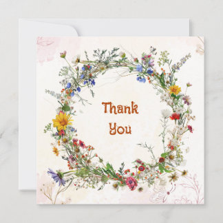 Elegante Vintage Bruiloft Botanische Groet Luxe Bedankkaart