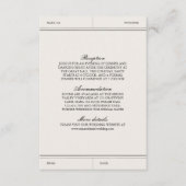 Elegante vintage bruiloft details informatiekaartje (Voorkant)