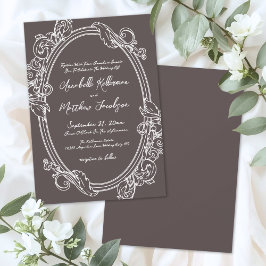 Elegante Vintage Bruiloft Kaart