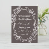 Elegante Vintage Bruiloft Kaart (Staand voorkant)