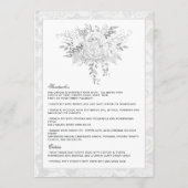 Elegante Vintage Bruiloft Menu (Achterkant)
