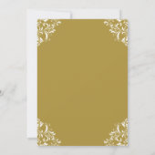 Elegante vintage bruiloft uitnodiging | Roze & Gou (Achterkant)