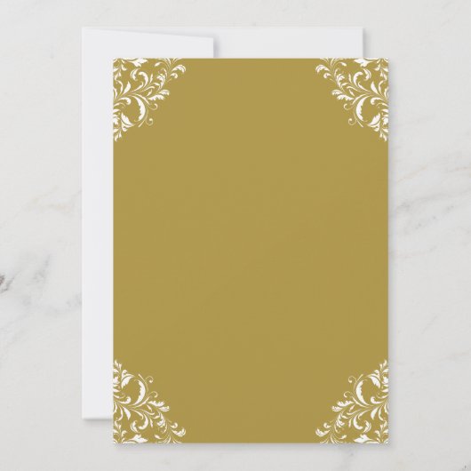 Elegante vintage bruiloft uitnodiging | Roze & Gou (Achterkant)