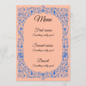 Elegante Vintage Bruiloftsmenu Sjabloon | Aanpasba Menu (Voorkant)