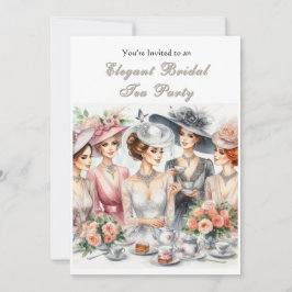 Elegante Vintage Bruiloftsthee Uitnodiging