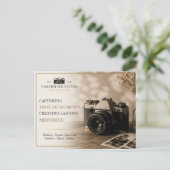 Elegante Vintage Camera Fotograaf  Briefkaart (Staand voorkant)