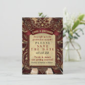 Elegante Vintage Carnaval Save The Date uitnodigin (Staand voorkant)