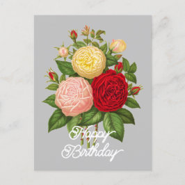 Elegante Vintage Céline Forestier Roze Verjaardag Briefkaart
