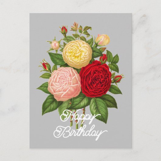 Elegante Vintage Céline Forestier Roze Verjaardag Briefkaart (Voorkant)