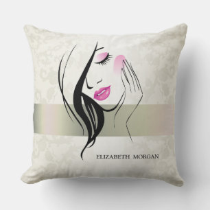Elegante vintage, chic, kanten, meisjes silhouet kussen