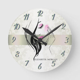 Elegante vintage, chic, kanten, meisjes silhouet  ronde klok
