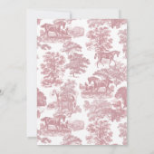 Elegante Vintage Chic Roze Paard Toile Bruiloft Kaart (Achterkant)