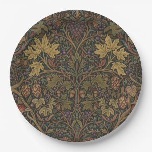 Elegante vintage cottage botanische herfst bruilof papieren bordje