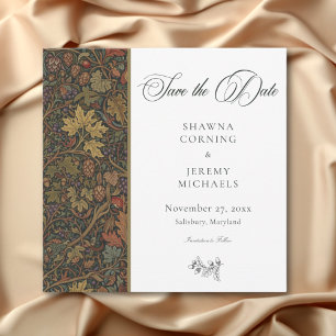 Elegante Vintage Cottage Botanische Herfst Bruilof Save The Date