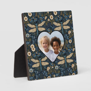 Elegante vintage cottage gezellige blauwe libel fotoplaat