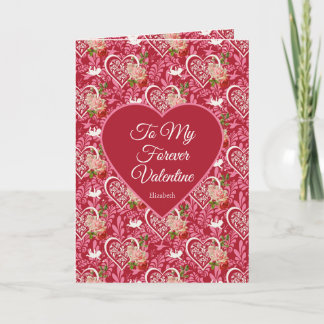 Elegante Vintage Cupido & Rode Roos Valentijnsdag Kaart