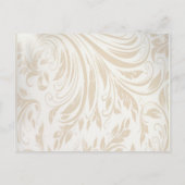 elegante vintage damast pauwen Save the date Aankondigingskaart (Achterkant)