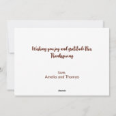 Elegante Vintage dankbaar en dankbaar najaar Feestdagenkaart (Achterkant)