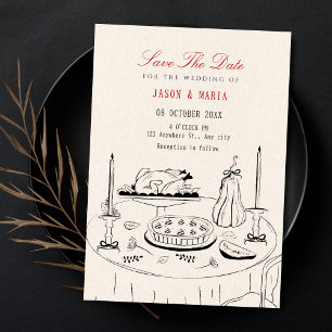 Elegante vintage decoratie voor eettafel bruidssho kaart