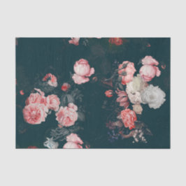 Elegante Vintage Donkere Bloemrijke Sfeer Tissuepapier