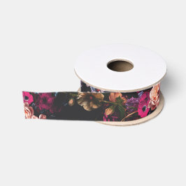 Elegante vintage donkere sombere bordeauxrode bloe grosgrain lint