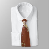 Elegante Vintage Donkere Stemming Bloem Stropdas (Gebonden)