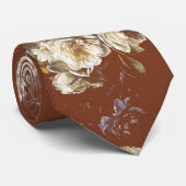 Elegante Vintage Donkere Stemming Bloem Stropdas (Opgerold)