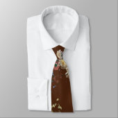 Elegante Vintage Donkere Stemming Bloem Stropdas (Gebonden)