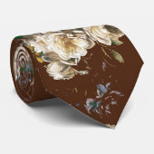 Elegante Vintage Donkere Stemming Bloem Stropdas (Opgerold)