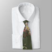 Elegante Vintage Donkere Stemming Bloem Stropdas (Gebonden)