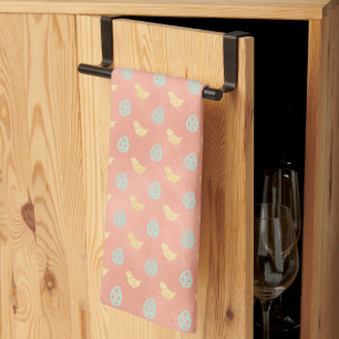 Elegante Vintage Eieren Kuikens Pastel Perzik Pase Theedoek