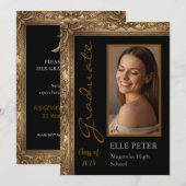 Elegante vintage eindexamenfeest uitnodiging (Voorkant / Achterkant)