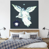 Elegante vintage engel met Bethlehem Canvas Afdruk (Insitu (Slaapkamer))