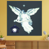 Elegante vintage engel met Bethlehem Canvas Afdruk (Insitu (Woonkamer))