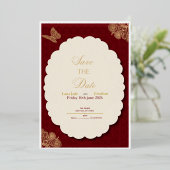 Elegante, vintage folie uitnodiging (Staand Voorkant)
