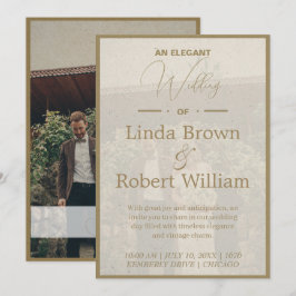 Elegante vintage foto [Bewerkbaar] bruiloft  Kaart