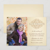 Elegante Vintage Fotobesparingsaankondigingen Save The Date (Voorkant / Achterkant)